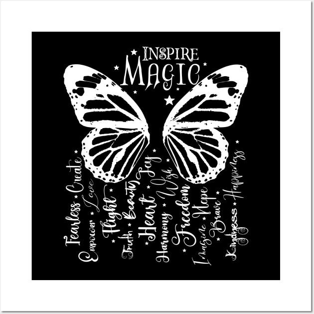 Inspire Magic in Light Font Wall Art by Wizardbird